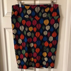 Leaf Print LuLaRoe Cassie Pencil Skirt